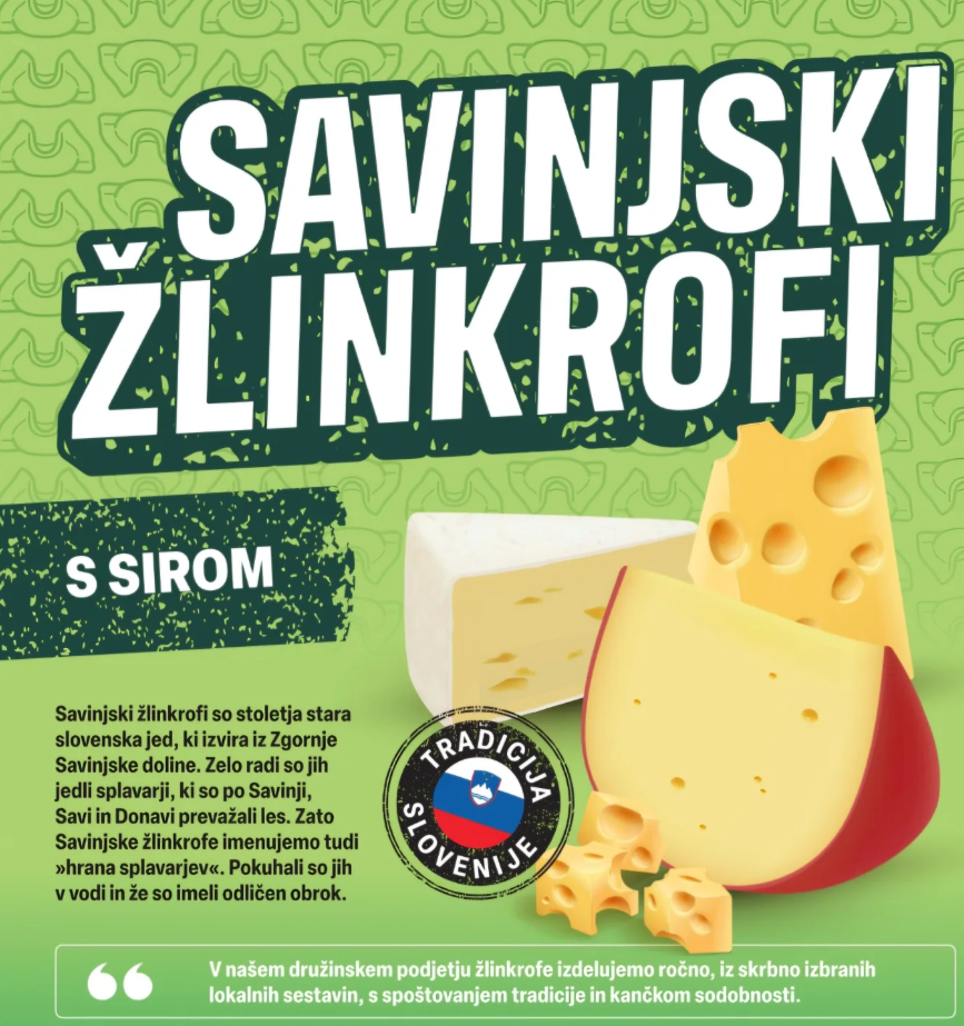 Savinjski žlinkrofi s sirom